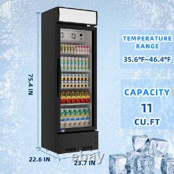 11 Cu. Ft Merchandiser Commercial Refrigerator Glass Door Display Beverage Cooler