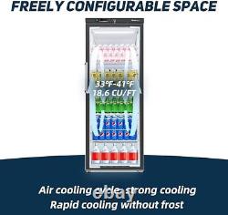 19 Cu. Ft Commercial Glass Door Merchandiser Beverage Refrigerator Display Cooler