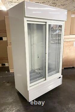 2 door refrigerator Glass Merchandiser Double Door Commercial Cooler Sliding