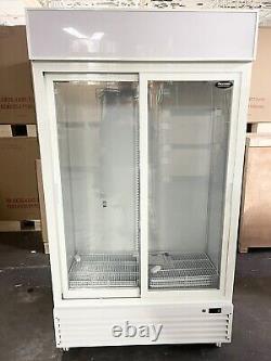 2 door refrigerator Glass Merchandiser Double Door Commercial Cooler Sliding