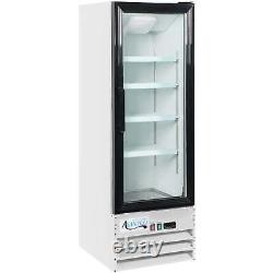 21 5/8 White Swing Glass Door Merchandiser Refrigerator with LED Lighting