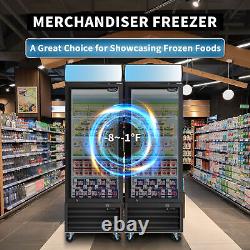 27'' Commercial Glass Door Freezer Merchandiser Frozen Display 19.2 Cu. Ft ETL