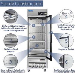 27 Commercial Glass Door Refrigerator, 1 Door Reach-In Merchandiser 23 Cu. Ft