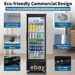 28'' Commercial Display Glass 1 Door Merchandiser Refrigerator with LED Lighting
