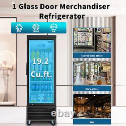 28'' Commercial Display Glass 1 Door Merchandiser Refrigerator with LED Lighting