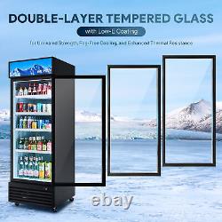 28 ETL Commercial Merchandiser 22.4 CF Glass Door Cooler Display Refrigerator