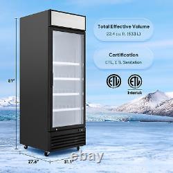 28 Merchandiser Glass Door Cooler Display Refrigerator 22.4 CF ETL Commercial
