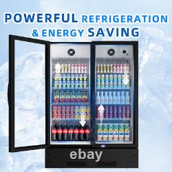 39 Commercial 2 Glass Doors Merchandiser Refrigerator Display Cooler 17.1 Cu. Ft