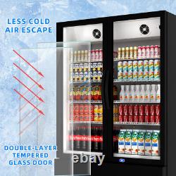 39 Commercial 2 Glass Doors Merchandiser Refrigerator Display Cooler 17.1 Cu. Ft