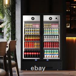 39 Commercial 2 Glass Doors Merchandiser Refrigerator Display Cooler 17.1 Cu. Ft