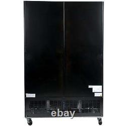 40 Black Sliding Glass Door Merchandiser Refrigerator with LED Lighting