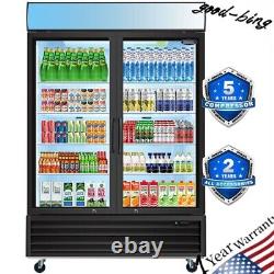 44.7 Cu. Ft 2-Door Commercial Refrigerator Display Merchandising Refrigeration