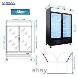 44.7 Cu. Ft 2-Door Commercial Refrigerator Display Merchandising Refrigeration