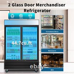 44.7 Cu. Ft 2-Door Commercial Refrigerator Display Merchandising Refrigeration