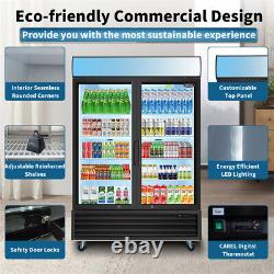 44.7 Cu. Ft 2-Door Commercial Refrigerator Display Merchandising Refrigeration