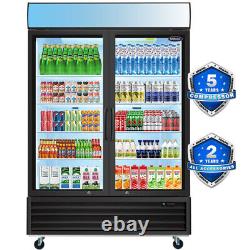 44.7 Cu. Ft 2-Door Commercial Refrigerator Display Merchandising Refrigeration