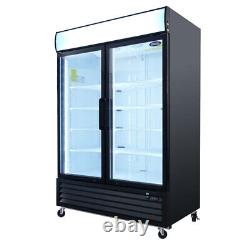 44.7 Cu. Ft 2-Door Commercial Refrigerator Display Merchandising Refrigeration