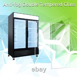 44.7 Cu. Ft 2-Door Commercial Refrigerator Display Merchandising Refrigeration