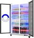 45 Commercial Refrigerator Beverage Cooler 2 Glass Door Full-Size Merchandiser