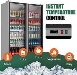 45 Commercial Refrigerator Beverage Cooler 2 Glass Door Full-Size Merchandiser