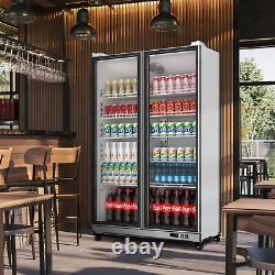 45 Commercial Refrigerator Beverage Cooler 2 Glass Door Full-Size Merchandiser