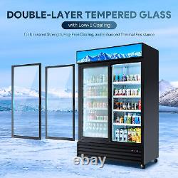 53 Commercial Merchandiser ETL Sliding Door Cooler Display Refrigerator 37 CF