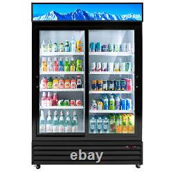 53 Commercial Merchandiser Sliding Door Cooler Display Refrigerator 37 CF ETL