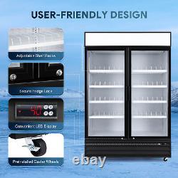 53 ETL Commercial Merchandiser 2 Glass Door Cooler Display Refrigerator 40 CF