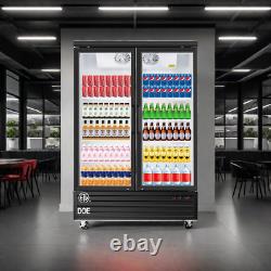 56 W Merchandiser Commercial Display Refrigerator 2 Glass Door Reach-In ETL