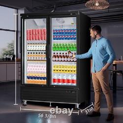 56 W Merchandiser Commercial Display Refrigerator 2 Glass Door Reach-In ETL