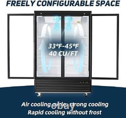 56 W Merchandiser Commercial Display Refrigerator 2 Glass Door Reach-In ETL