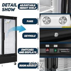 56 W Merchandiser Commercial Display Refrigerator 2 Glass Door Reach-In ETL