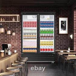 56 W Merchandiser Commercial Display Refrigerator 2 Glass Door Reach-In ETL