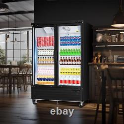 56 W Merchandiser Commercial Display Refrigerator 2 Glass Door Reach-In ETL