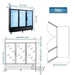 70 Cu. Ft Commercial Glass 3 Doors Merchandiser Refrigerator Display Cooler ETL