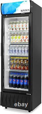 8.1cu. Ft One-Door Commercial Merchandiser Refrigerator in Black, Beverage Cooler