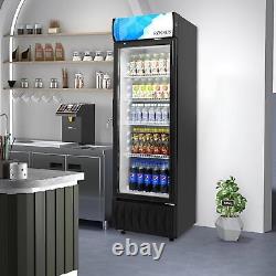 8.1cu. Ft One-Door Commercial Merchandiser Refrigerator in Black, Beverage Cooler