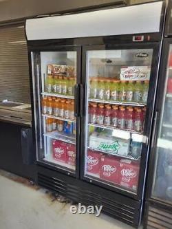 880L Commercial 2 Glass Swing Door Merchandiser Refrigerator Beverage Food Sale