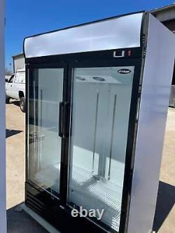880L Commercial 2 Glass Swing Door Merchandiser Refrigerator Beverage Food Sale