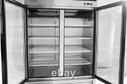 Atosa MCF8707GR 54 Upright Stainless Steel Two Glass Door Reach-In Refrigerator
