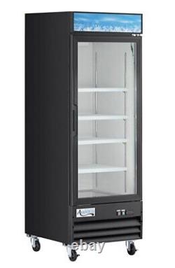 Avantco 178GDC23HCB 3/8 Black Swing Glass Door Merchandiser Refrigerator
