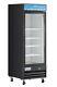 Avantco 178GDC23HCB 3/8 Black Swing Glass Door Merchandiser Refrigerator