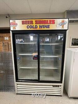 Blue Air Refrigerated Display Merchandiser, 2-Section Sliding Doors