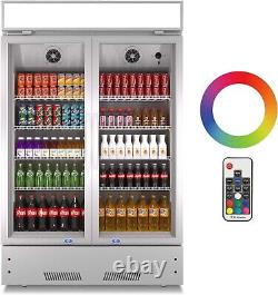 Commercial 18 Cu. Ft Glass Door Beverage Refrigerator Display Cooler Merchandiser