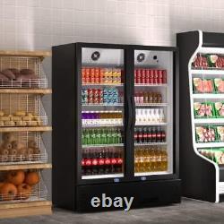 Commercial 2 Glass Door Display Refrigerator Merchandiser Beverage Cooler 39 W