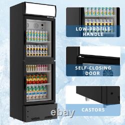 Commercial 2 Glass Doors Beverage Refrigerator Merchandiser Cooler 11 Cu. Ft NEW