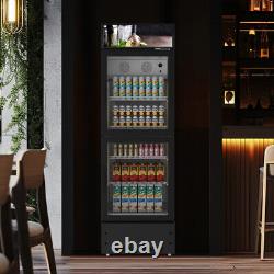 Commercial 2 Glass Doors Beverage Refrigerator Merchandiser Cooler 11 Cu. Ft NEW