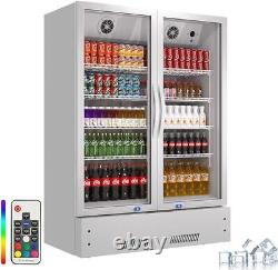 Commercial 2 Glass Doors Refrigerator Merchandiser Beverage Cooler 17.1 Cu. Ft