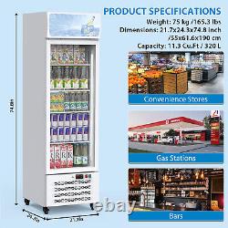 Commercial Beverage Display Refrigerator Merchandiser Drink Fridge 11.5Cu. Ft