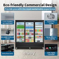 Commercial Display 3 Glass Door Merchandiser Refrigerator 81'' with LED Lighting